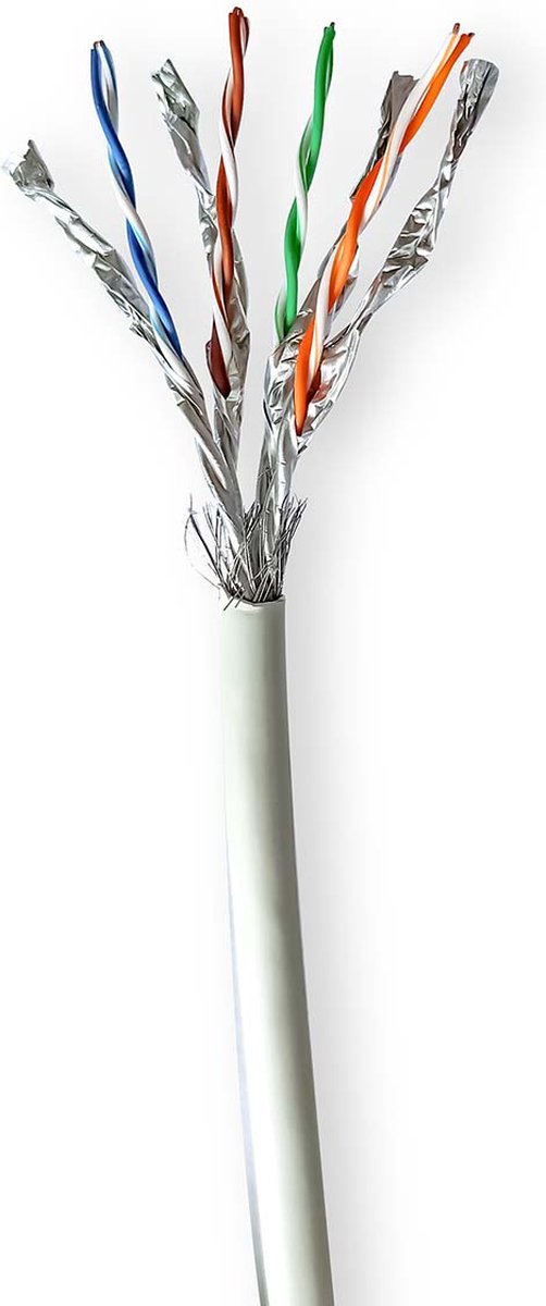 Nedis CCBG8548GY305S Netwerk Kabel Rol Cat7 Solid S/ftp Koper 305.0 M Binnenshuis Rond Lszh Grijs Doos
