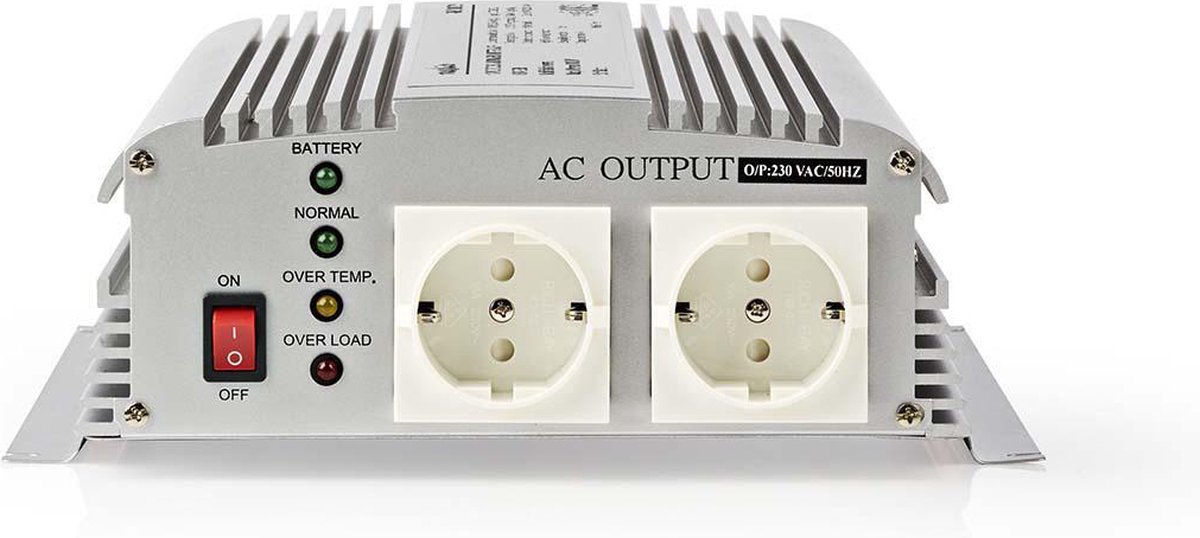 Nedis Inverter Gemodificeerde Sinusgolf | 12 V DC | 1000 W | 1 stuks - PIMS1000C12 PIMS1000C12