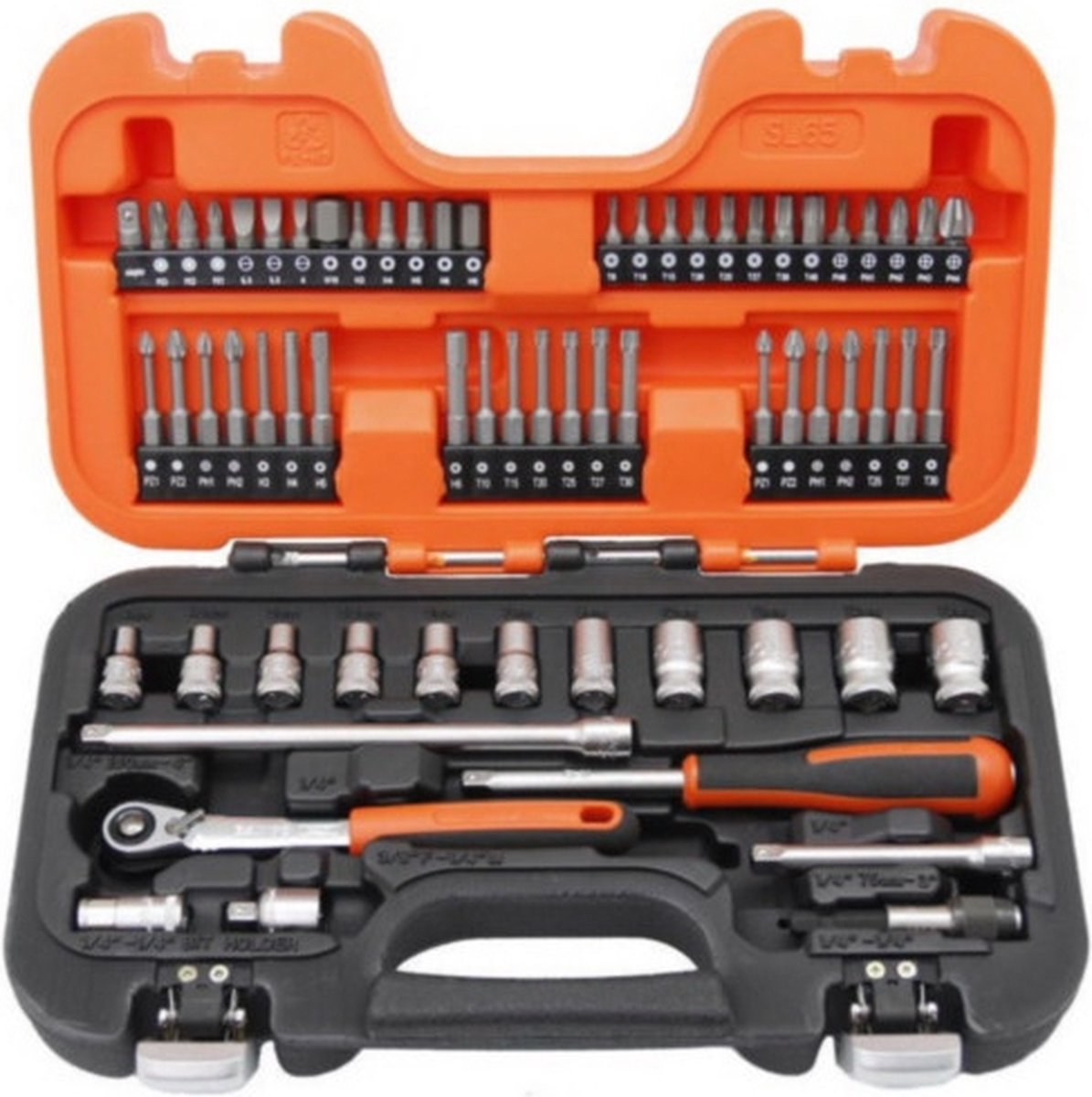 Bahco SL65 65-delig Dopsleutelset 1/4" | SL65 - Met Slanke ratel