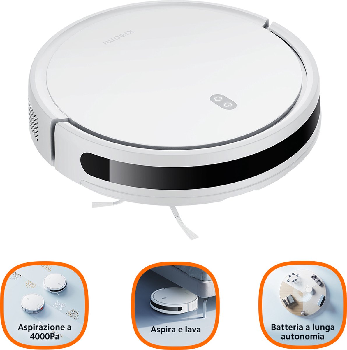 Xiaomi Robot Vaccum E10 Dweil- en zuigrobot Wit Besturing via App, Zakloos, Met dweilfunctie