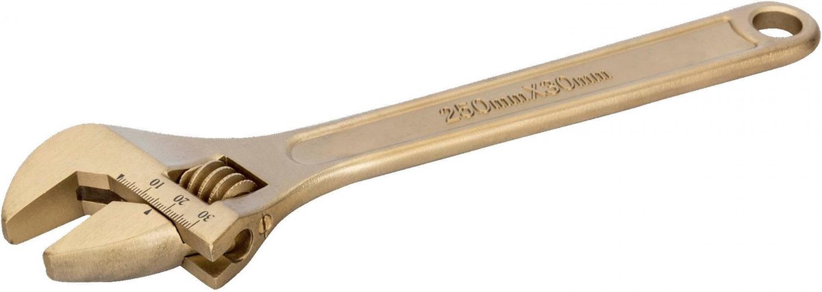 Bahco Moersleutel | verstelbaar | met centrale moer | vonkvrij | aluminium brons | 10" | 250 mm | 30 mm - NS001-250