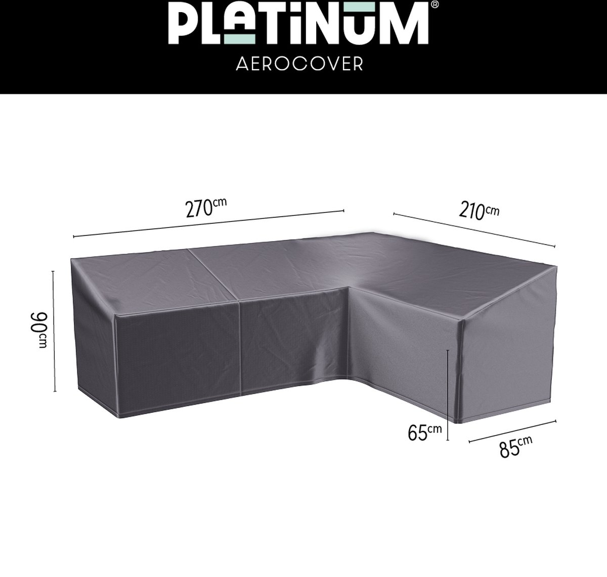 Loungesethoes hoek hoge rugleuning 270x210x85x65-90 - AeroCover