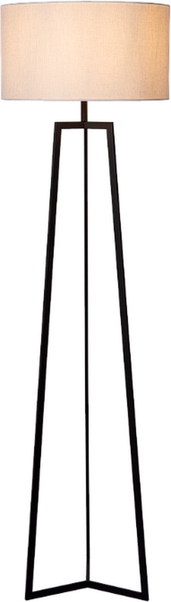 Atmooz Staande lamp Falco - Zwart met Linnen Kap - Metaal - 166 cm