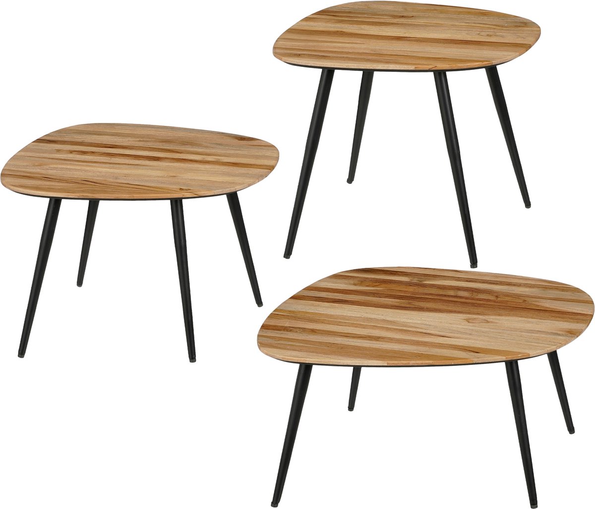 Mica Decorations Jailey Bijzettafel - Set van 3 - L62 x B52 x H34 cm