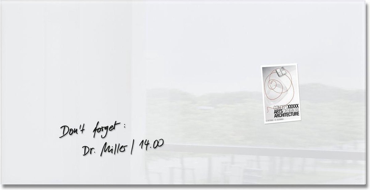 Sigel SI-GL146 Glasmagneetbord Artverum 910x460x15mm Wit