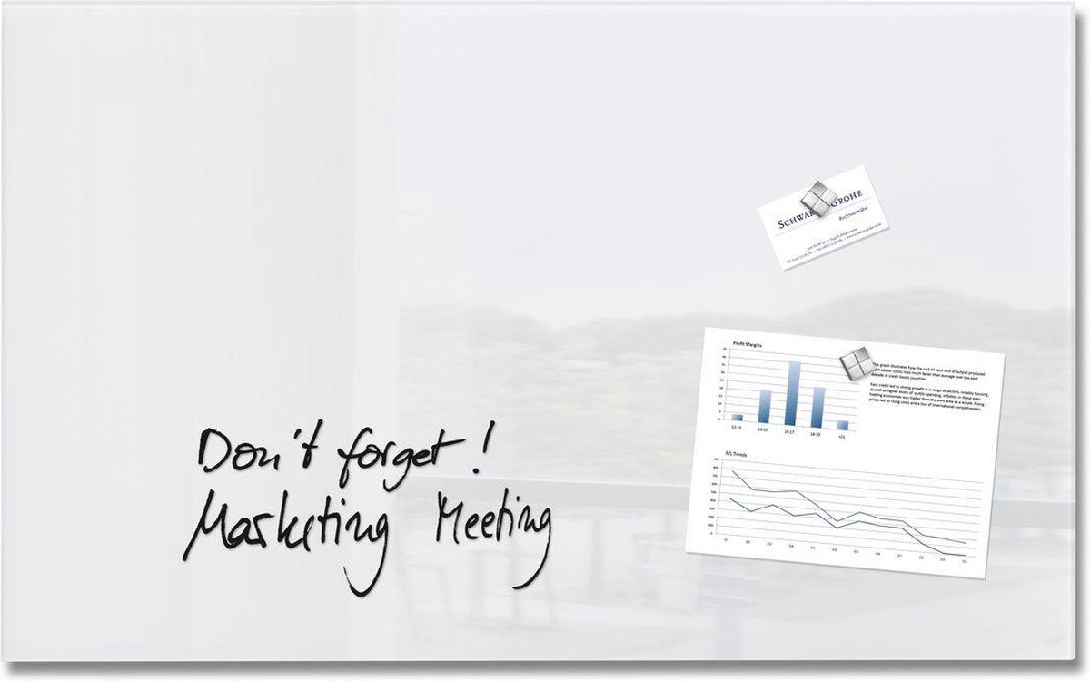 Sigel SI-GL131 Glasmagneetbord Artverum 780x480x15mm Wit