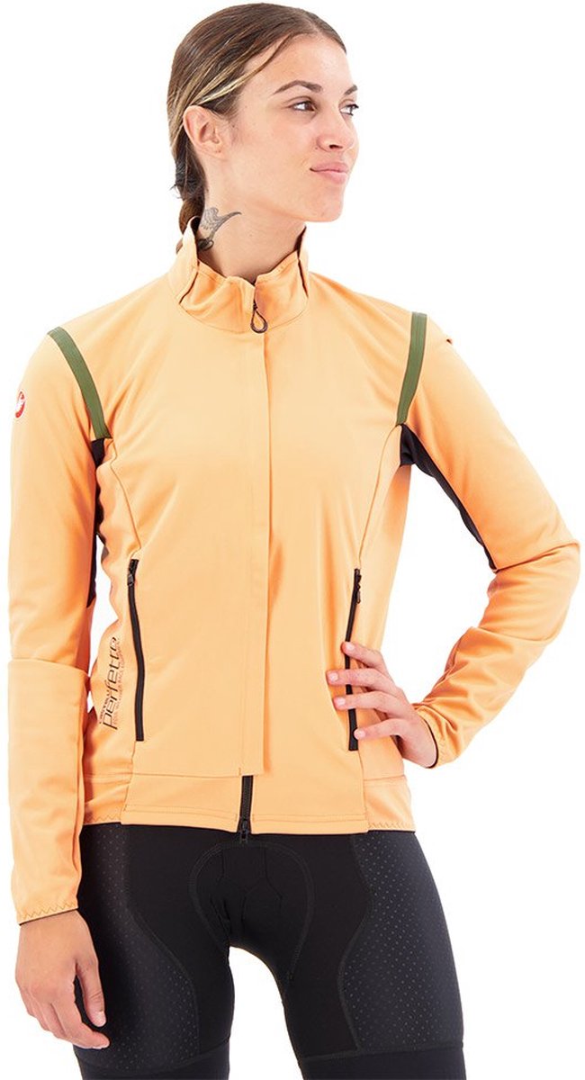 Castelli Perfetto RoS 2 lange mouw fietsjack oranje dames S