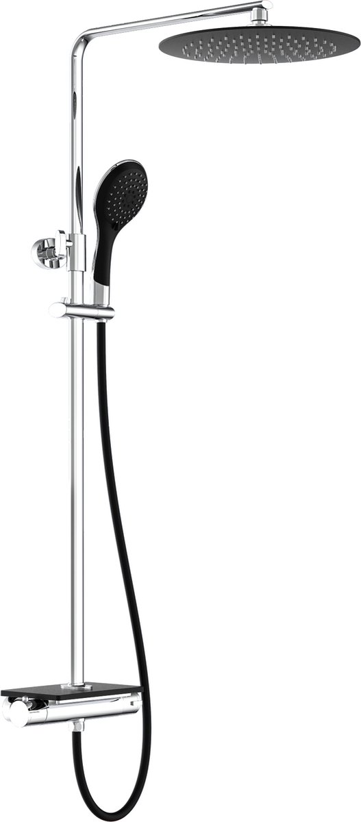 EISL GRANDE VITA hoofddouche set met thermostatische mengkraan | chroom-zwart - DX1103CST DX1103CST