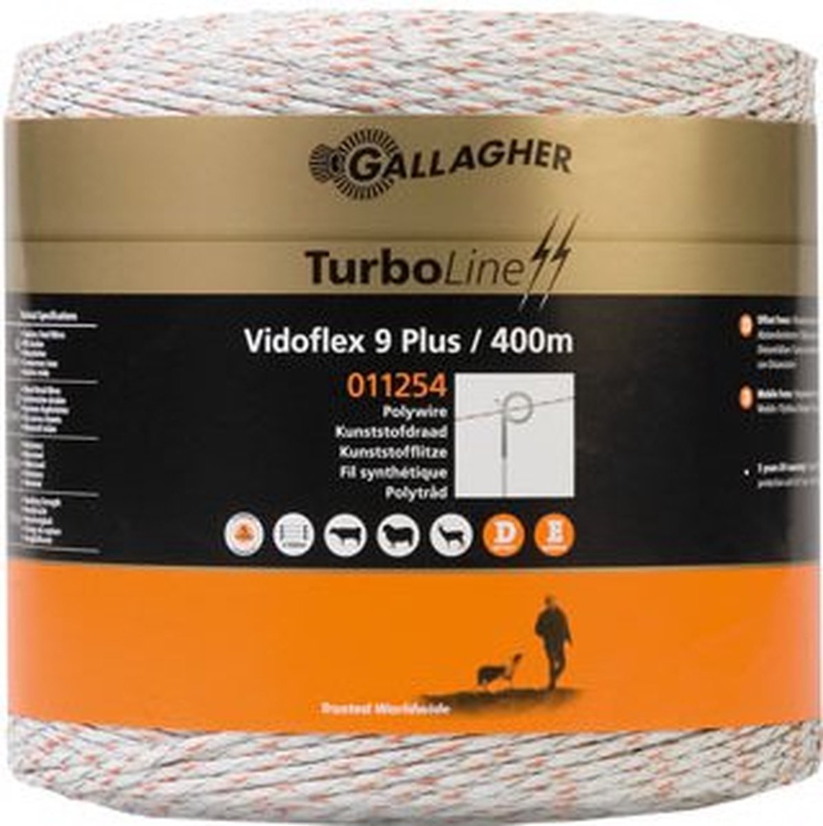Gallagher Vidoflex 9 TurboLine Plus wit 400m - 011254 011254