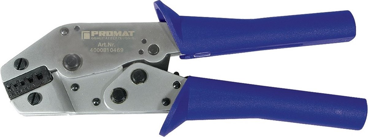Promat Adereindhulskrimptang | totale lengte 205 mm | 0,5-6 (AWG 20-10) mm² | kunststof hoezen - 4000810469 4000810469