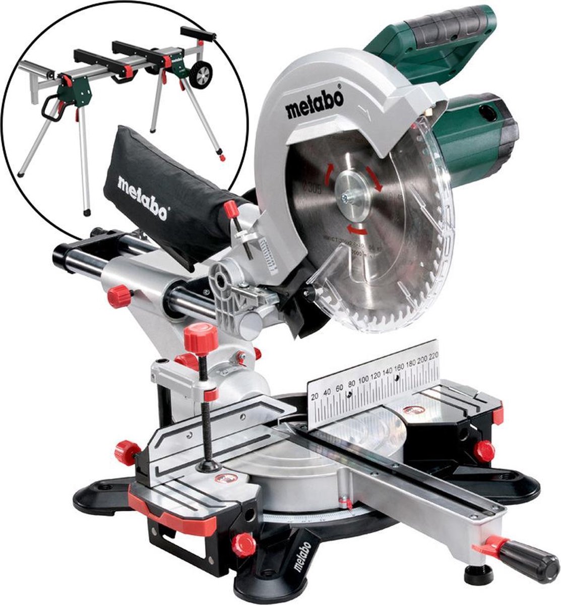 Metabo Afkortzaag KGS 305 M met trekfunctie + KSU 251 onderstel