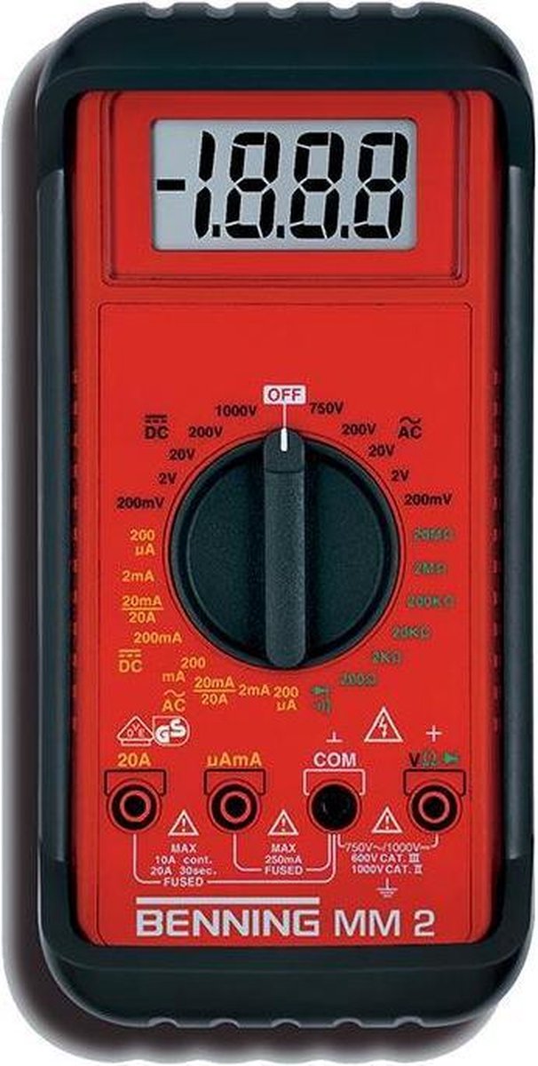 Benning Multimeter | 0,1 mV-750 V AC, 0,1 mV-1000 V DC | RMS | 1 stuk - 044028 - 044028