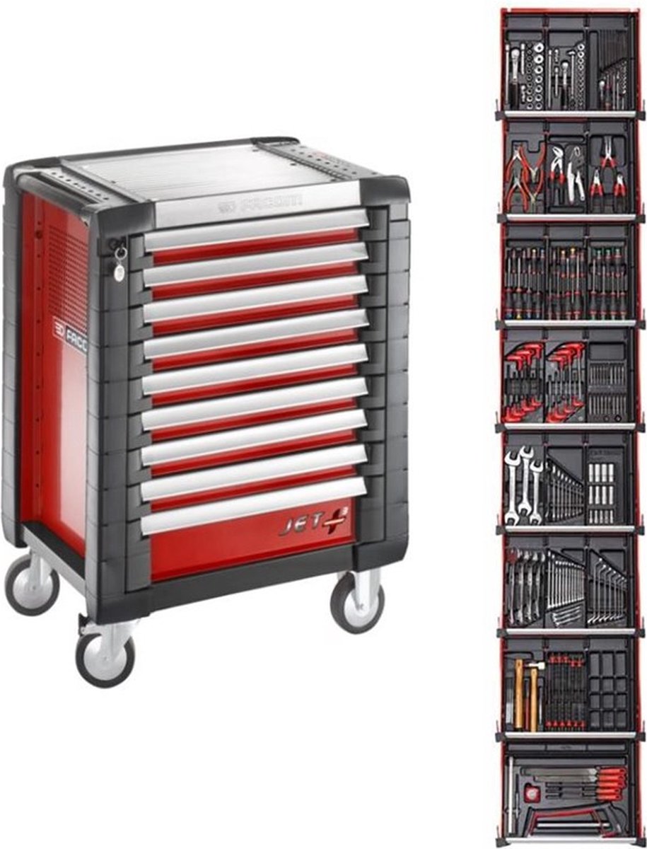 Facom Gereedschapswagen 8 laden M4A | met 6 gevulde laden | Rood - JETCM215BNL
