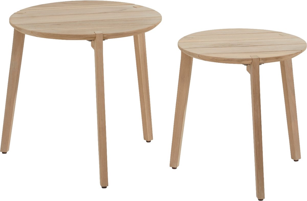 Gabor Set of 2 Coffee tafels Teak dia. 45 & dia. 55 cm - 4SO