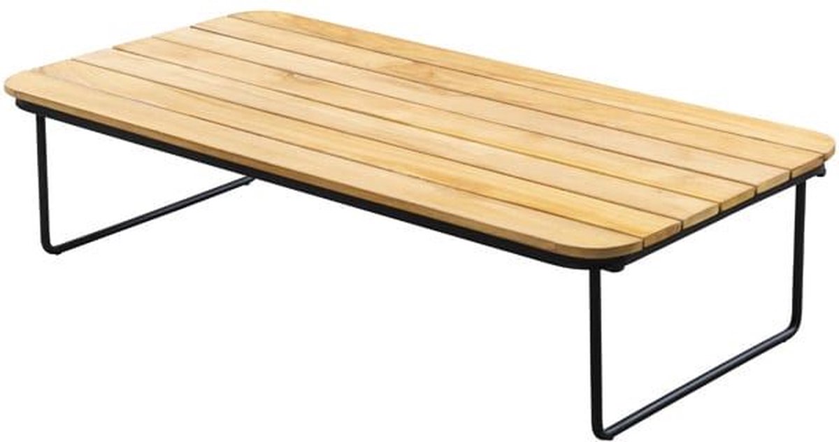 Taiyo coffee table 120x60x30cm. alu black/teak - Yoi