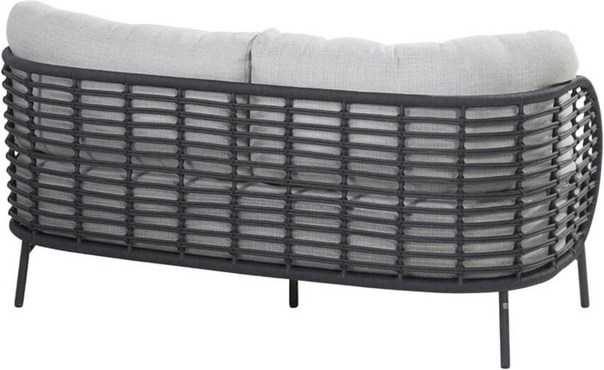 Fabrice loungebank 2,5-zits antraciet - 4SO