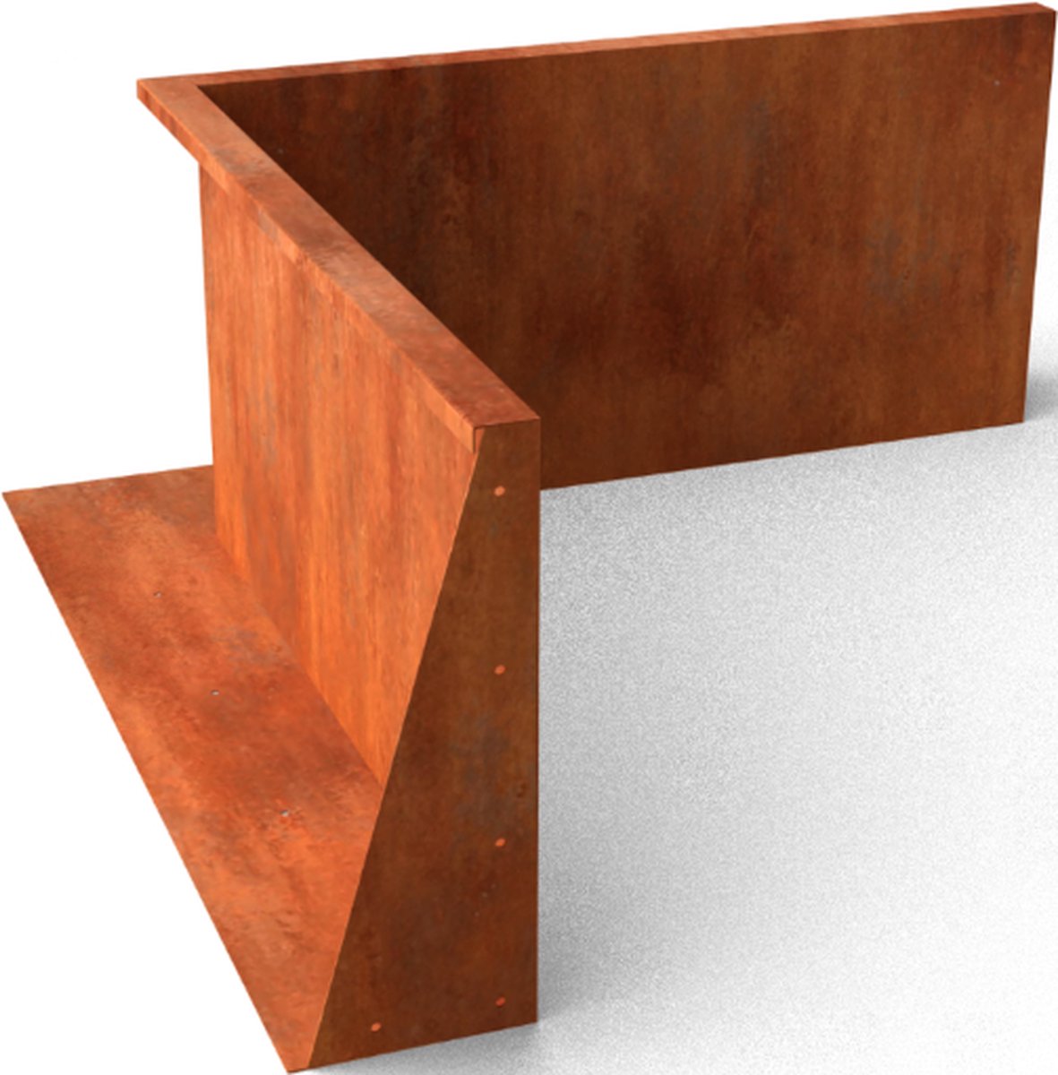 Fronta Keerwanden Cortenstaal Hoekstuk Lengte: 1000 Breedte: 200 Hoogte: 750 - Geroba