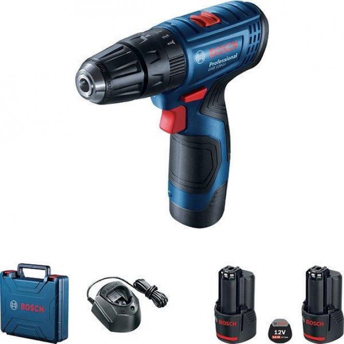 Bosch Blauw GSB 120-LI | Klopboor-/schroefmachine | 2x 2.0Ah accu's in koffer - 06019G8100