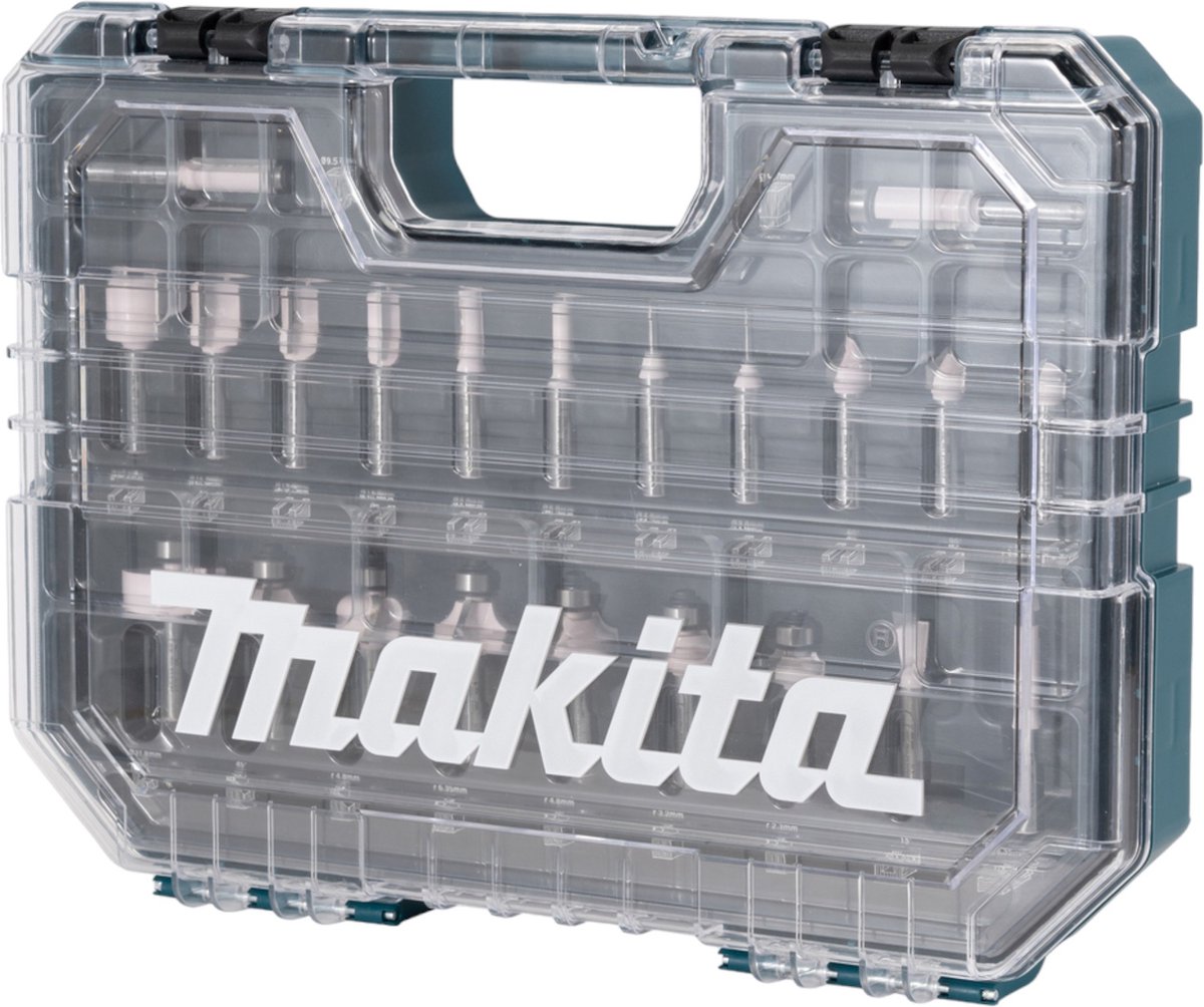 Makita Accessoires D-74778 | Frezenset | 8mm | 22-delig | In kunststof koffer - D-74778