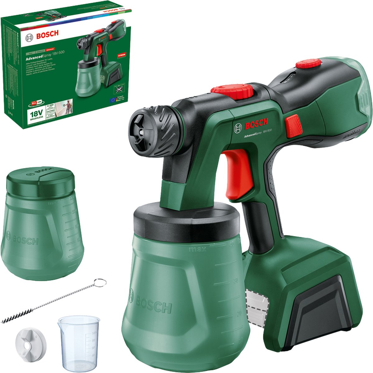 Bosch Groen AdvancedSpray 18V-500 Accuverfspuit | Zonder accu en lader - 0603208200