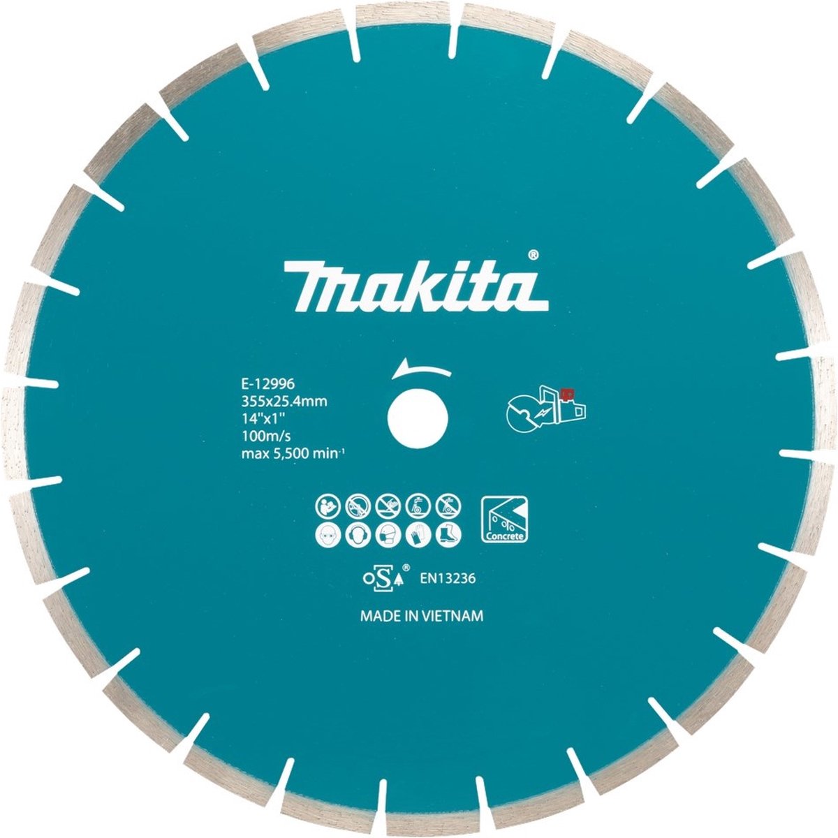 Makita Accessoires E-12996 | Diamantschijf | 355x2,8x25,4mm - E-12996