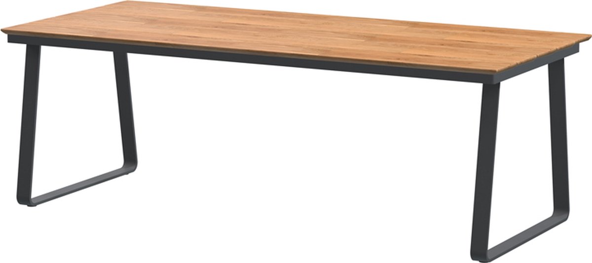Konos Tafelframe Antracite met Teak Tafelblad 220 x 95 cm - 4SO