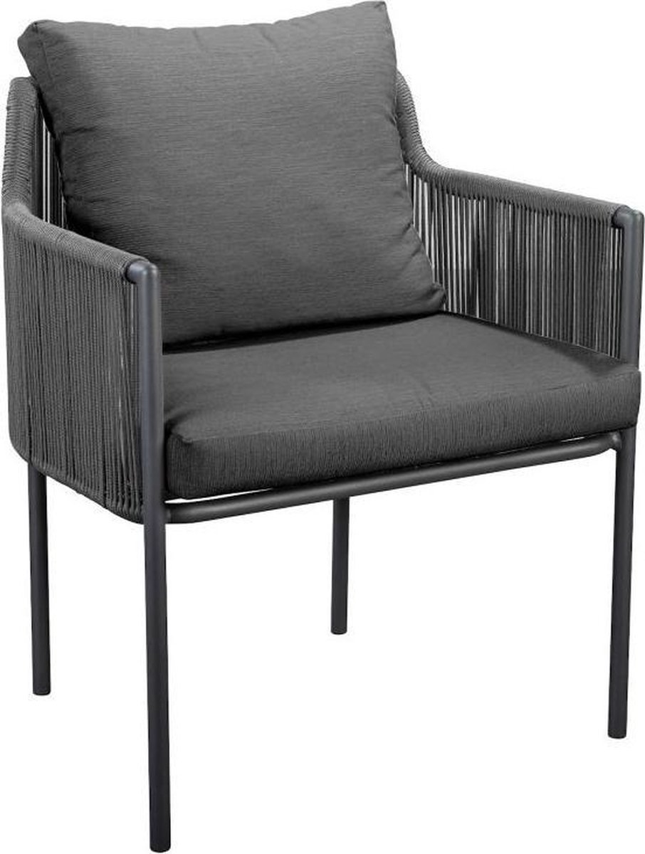 Umi dining chair alu black/rope grey - Yoi