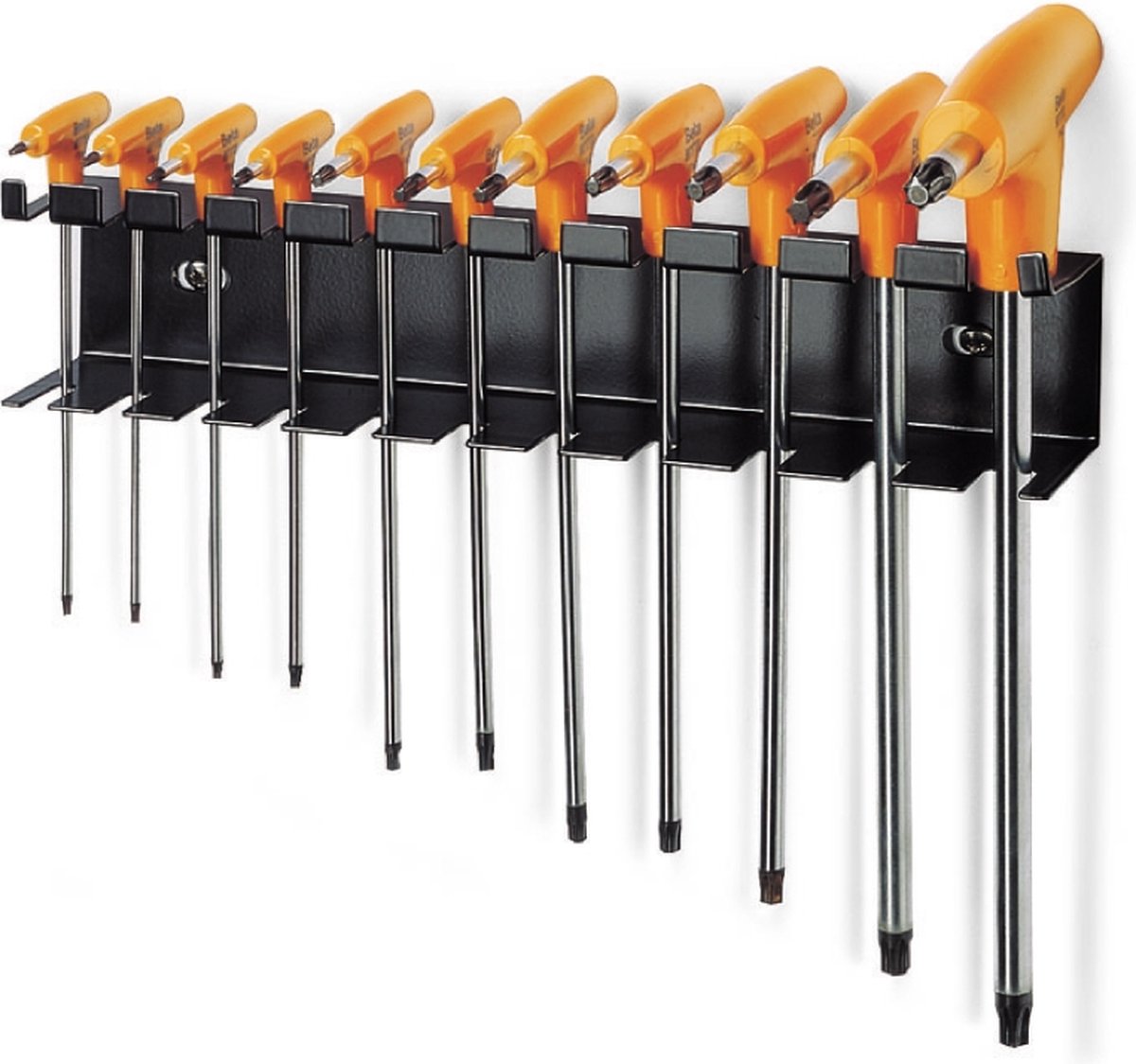 Beta 11-delige set haakse stiftsleutels voor Torx® schroeven en krachthandgreep met support 97TTX/SP11 - 000970840