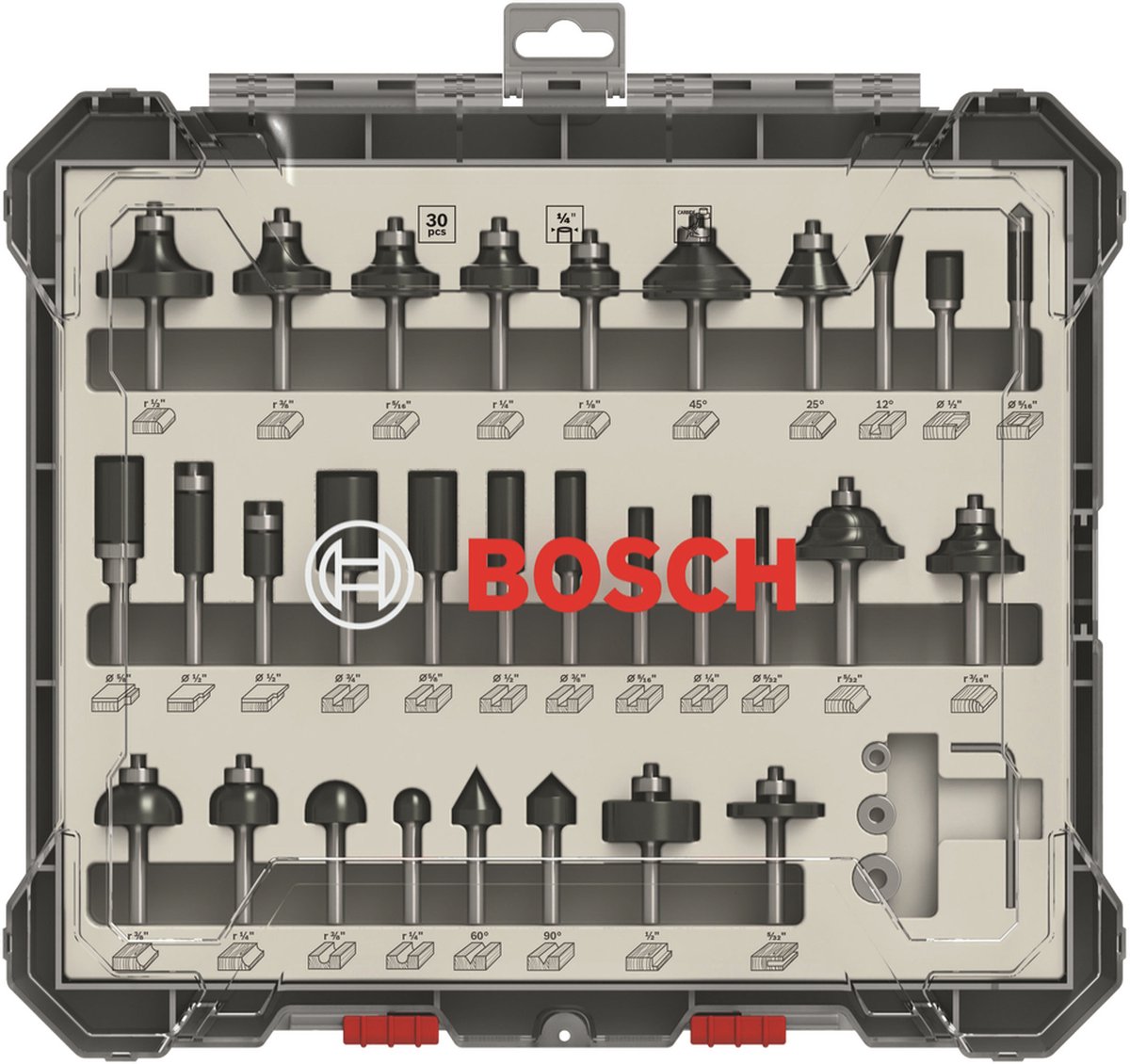 Bosch Accessoires Frezenset Gemixt | 1/4" | 30-delig - 2607017476