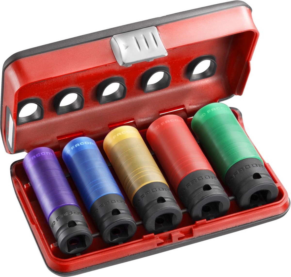 Facom set van 5 alu doppen 15 mm - 22 mm in dbox - NSI.5LPB