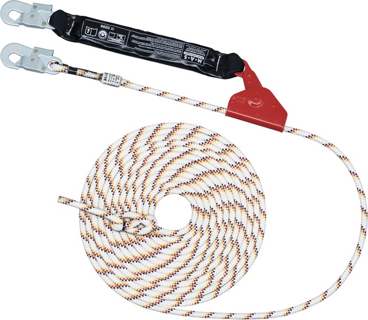 MAS Meelopend opvangapparaat | EN353-2 | lengte 20 m kabel-d. 12 mm | 1 stuk - 31820 31820