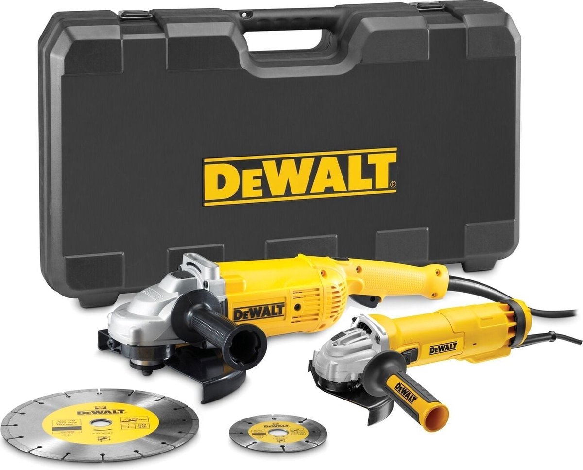 DeWalt DWE492SDT 230mm haakse slijper + 125mm slijper in koffer - DWE492SDT-QS