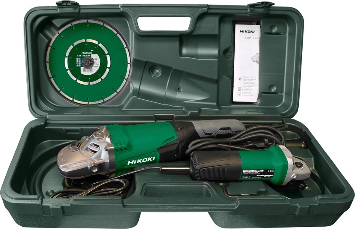 Hikoki G23SW2 GPZ - G13SR4 + G23SW2 HAAKSE SLIJPMACHINESET IN KOFFER - G23SW2CPZ