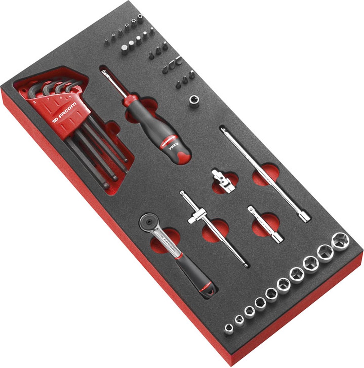 Facom module doppen 1/4" 6-kant en accessoires - metrisch - MODM.R161-36