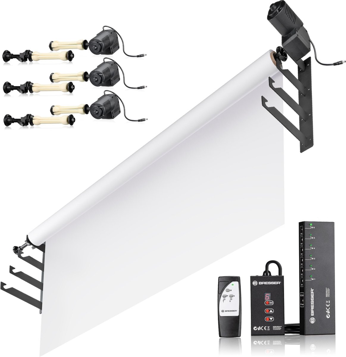 BRESSER EBS-4 Elektrisch Achtergrondsysteem voor 4 Rollen