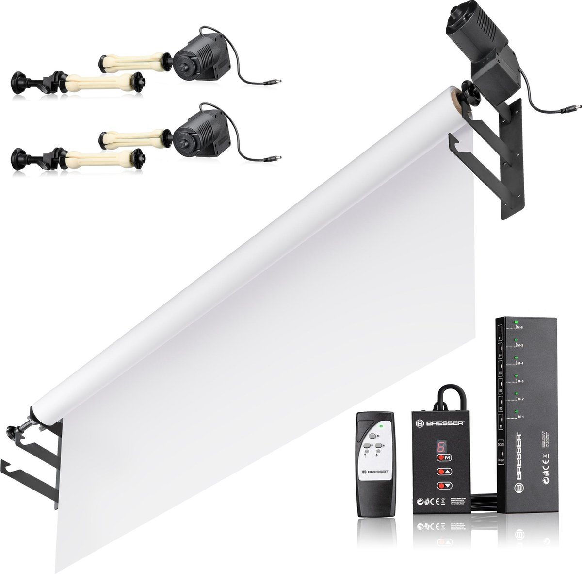BRESSER EBS-2 Elektrisch Achtergrondsysteem voor 2 Rollen
