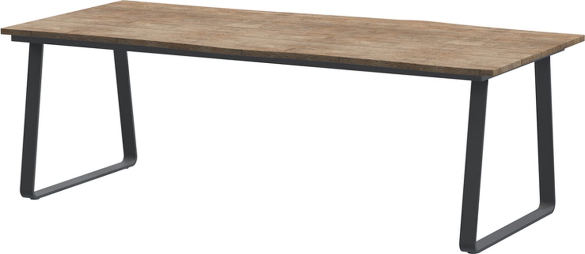 Konos Tafelframe Antracite met Robusto Tafelblad Teak 220 x 95 cm - 4SO