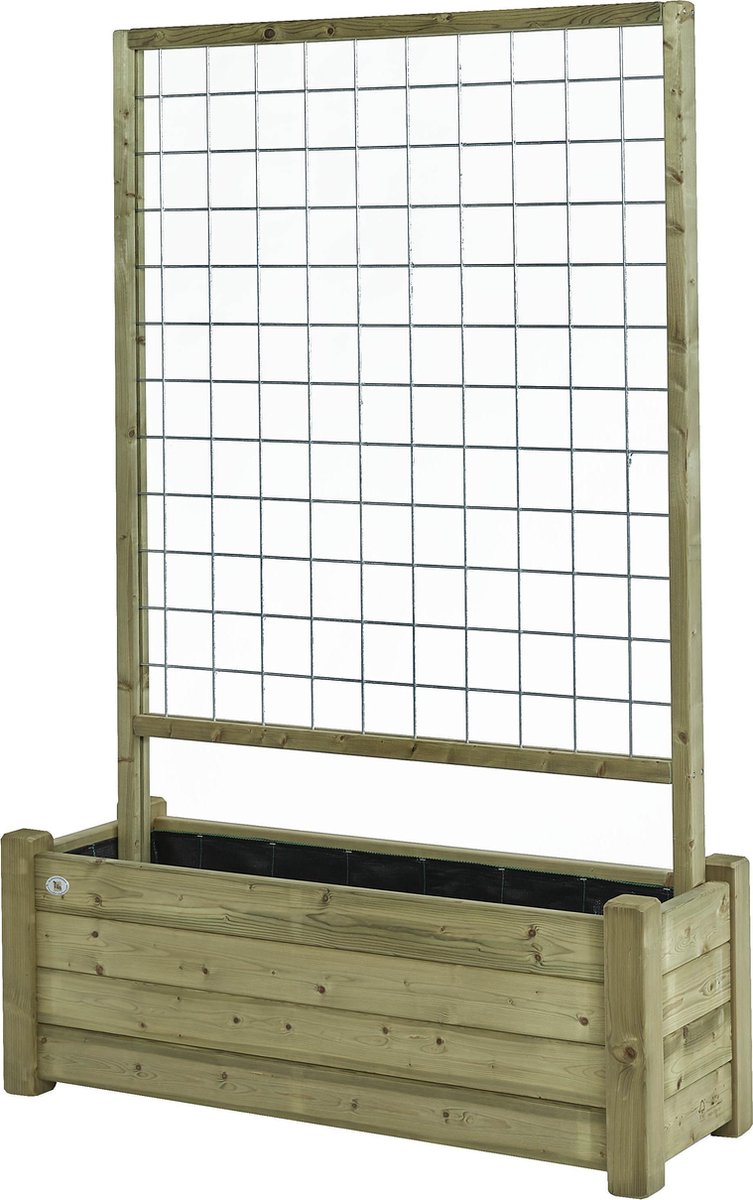 Bloembak met rek 40x120 cm - Talen Buitenmeubelen