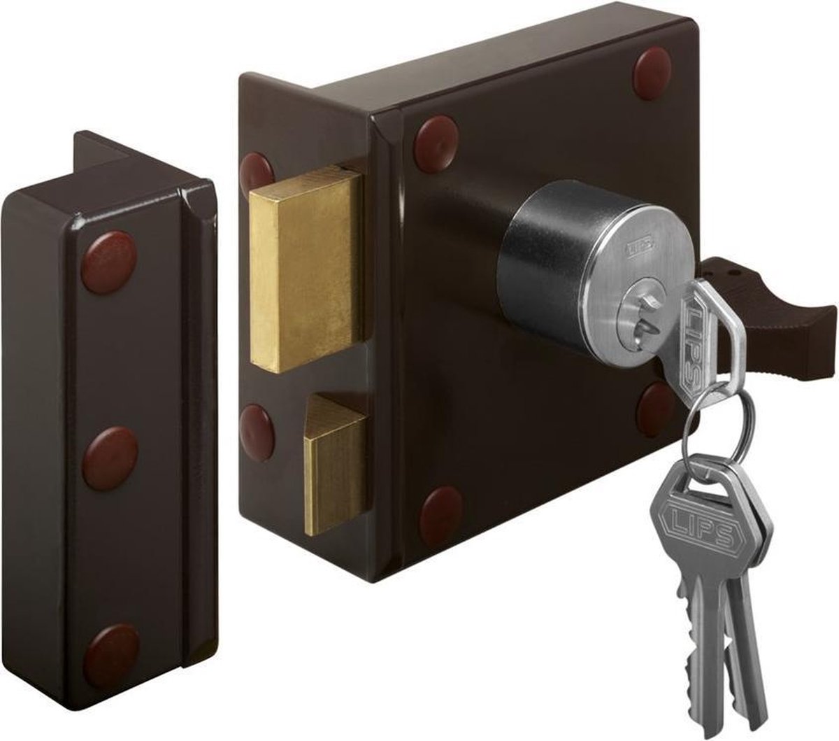 Lips 1753 Cilinderoplegslot met vaste buitencilinder | dag- en nachtschoot | SKG** | DM 50mm | draairichting 1. - 7956049