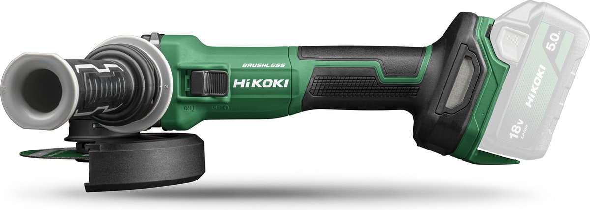 Hikoki G1813DEW2Z Accu Haakse slijpmachine | 18V | 125mm | Zonder accu en lader | in HSC III - G1813DEW2Z
