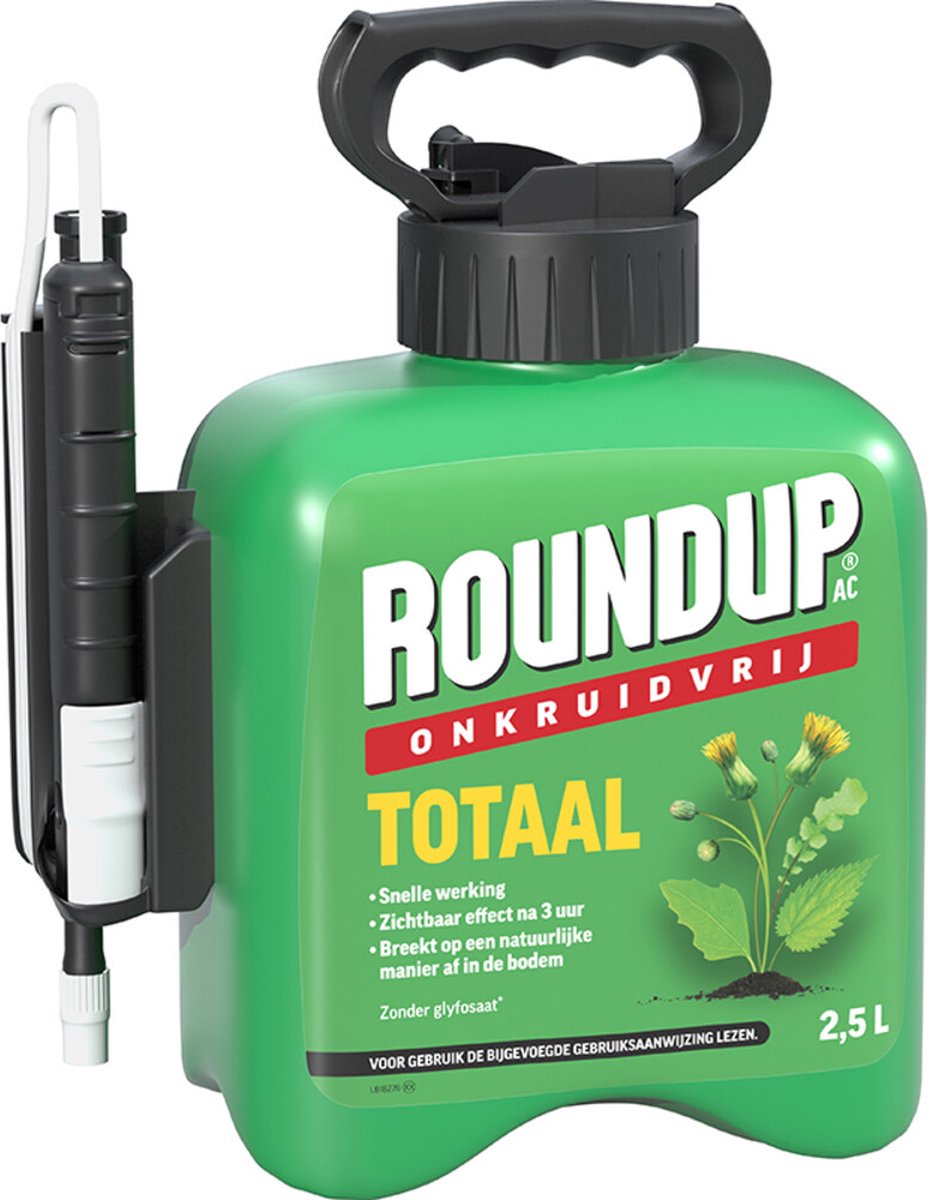 4x Roundup AC Totaal Onkruidvrij Onkruiddrukspuit 2,5 liter