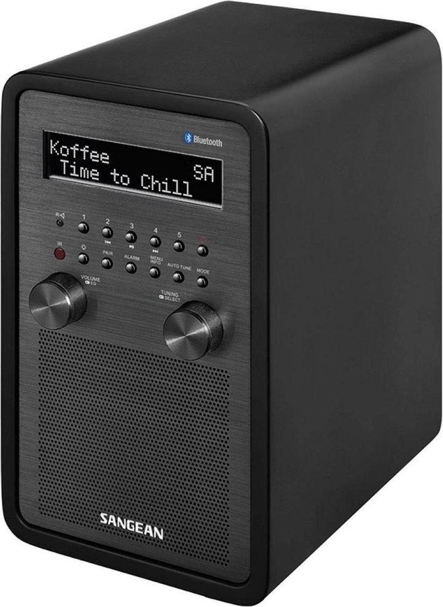 Sangean DDR-60 Radio DAB+, DAB, VHF (FM) AUX, Bluetooth, NFC Incl. afstandsbediening, Wekfunctie Zwart