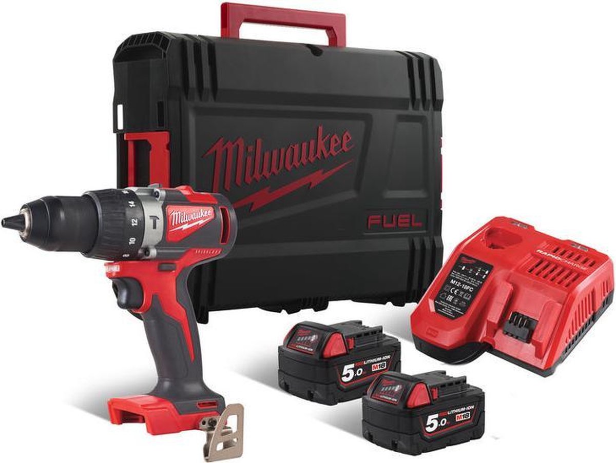 Milwaukee M18 BLPD2-502X Koolborstelloze accu compactslagboormachine (2x 5,0Ah accu)