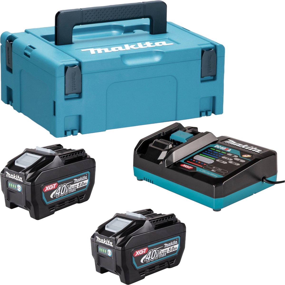 Makita 191V35-5 | XGT Startset DC40RA / 2x BL4050F | 40V max | 5.0Ah in MBox - 191V35-5