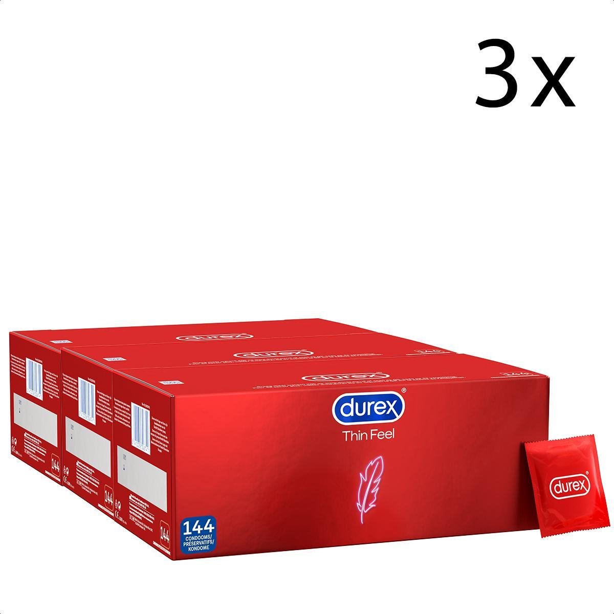 3x Durex Condooms Thin Feel 144 stuks