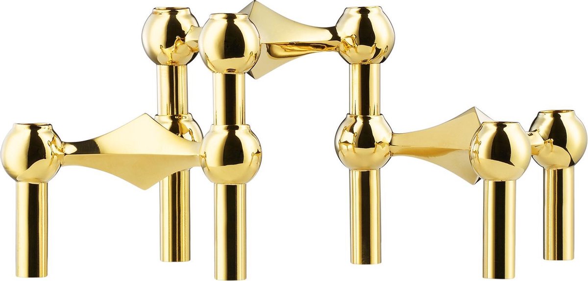 Stoff Nagel Stoff Nagel Kandelaar Set Van 3 Messing