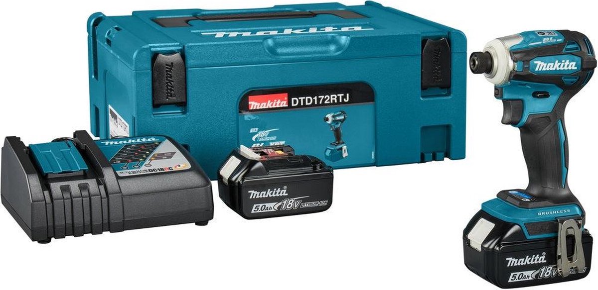 Makita DTD172RTJ | Accu Slagschroevendraaier | 18V | 2 x 5,0 Ah accu + snellader | In Mbox DTD172RTJ