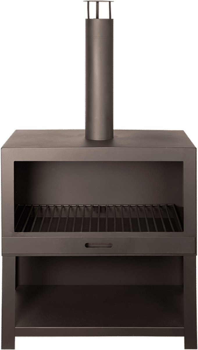 Esschert Terraskachel + Houtopslag Zwart L