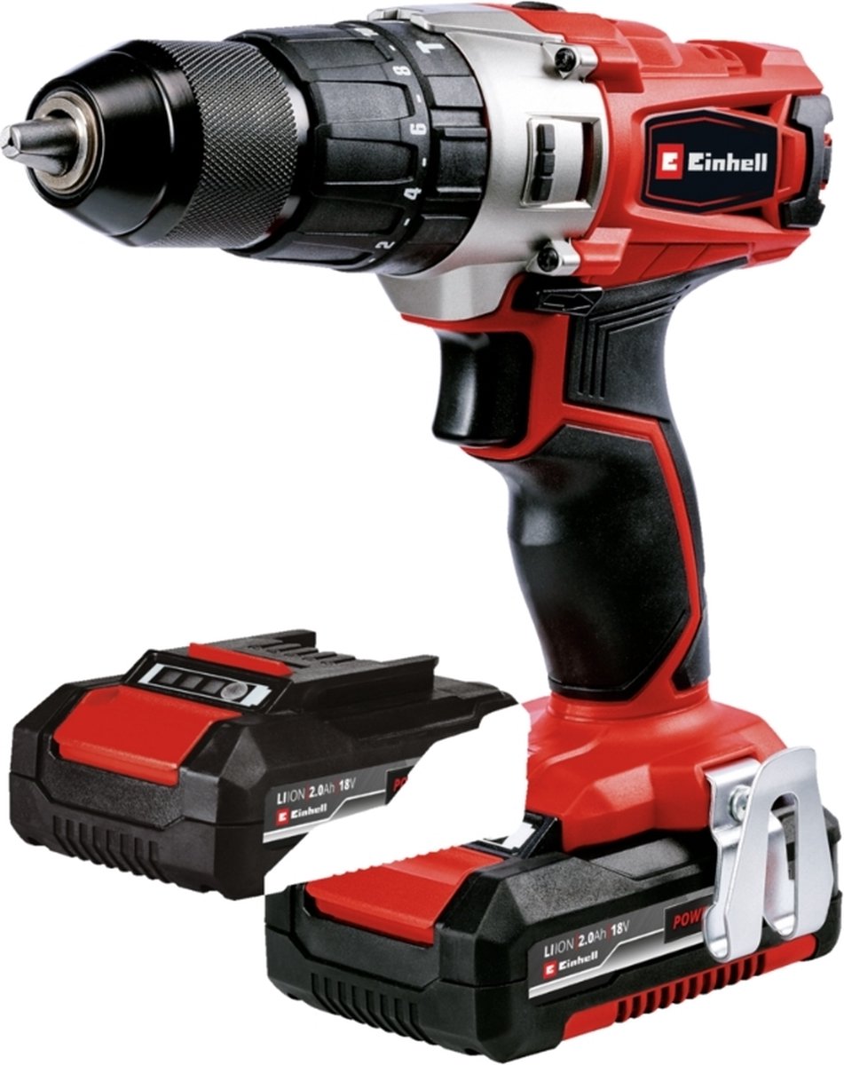 Einhell Power X-Change TE-CD 18/2 Li-i +64 (2x2,0 Ah) Accu-klopboor/schroefmachine 2 snelheden Incl. 2 accus