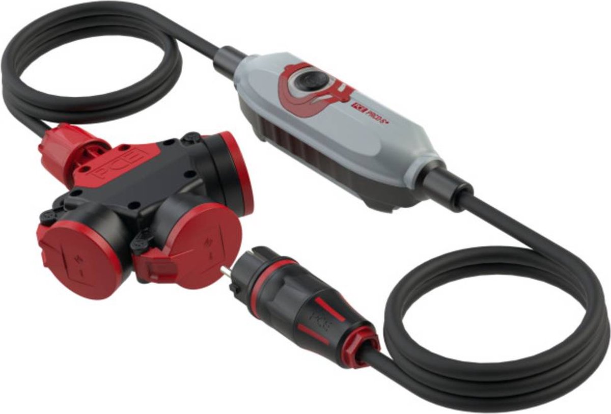 PCE 4670002 PRCD-verlengkabel PRCD-S+ Grijs, Zwart, Rood IP54